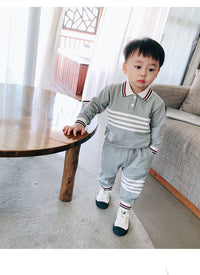 Load image into Gallery viewer, 2 Pieces Set Baby Kid Boys Striped Polo Shirts And Pants Wholesale 230228400
