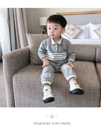 Load image into Gallery viewer, 2 Pieces Set Baby Kid Boys Striped Polo Shirts And Pants Wholesale 230228400
