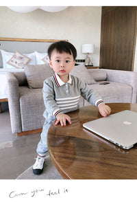 Load image into Gallery viewer, 2 Pieces Set Baby Kid Boys Striped Polo Shirts And Pants Wholesale 230228400
