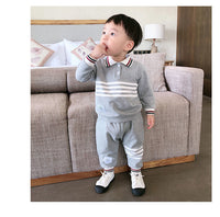 Load image into Gallery viewer, 2 Pieces Set Baby Kid Boys Striped Polo Shirts And Pants Wholesale 230228400
