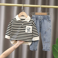 Load image into Gallery viewer, Baby Kid Boys Striped Cartoon Tops Wholesale 230228456
