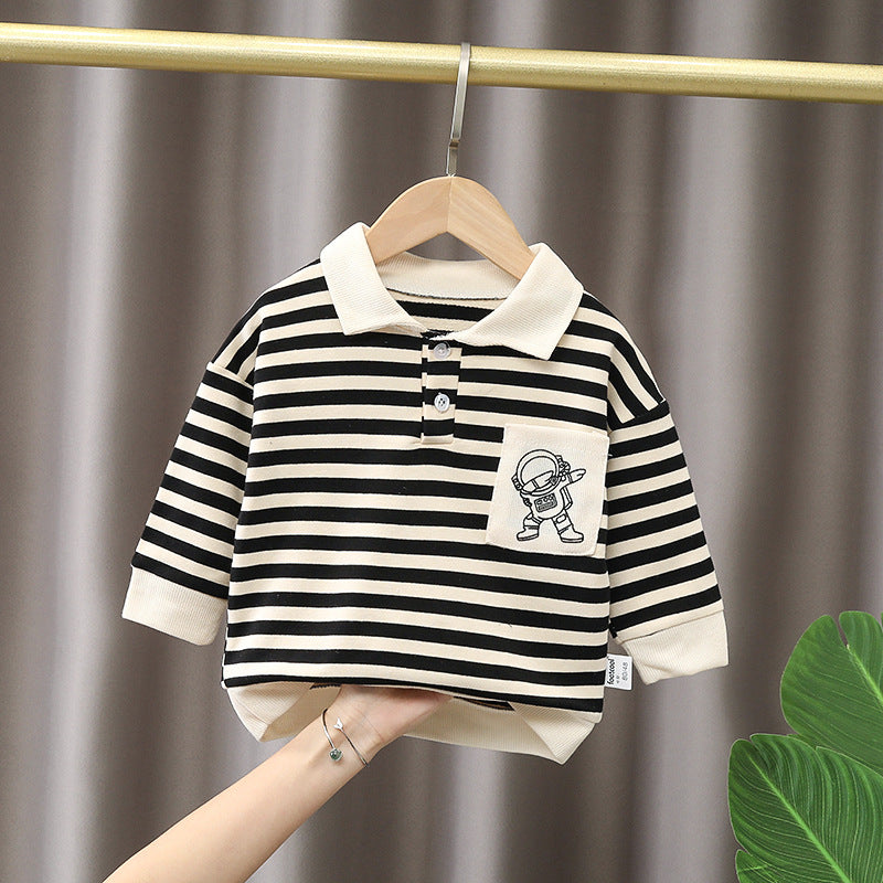 Baby Kid Boys Striped Cartoon Tops Wholesale 230228456