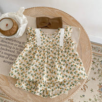 Load image into Gallery viewer, 2 Pieces Set Baby Girls Flower Print Tank Tops And Shorts Wholesale 230228502
