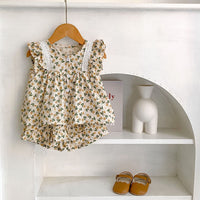 Load image into Gallery viewer, 2 Pieces Set Baby Girls Flower Print Tank Tops And Shorts Wholesale 230228502
