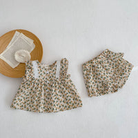 Load image into Gallery viewer, 2 Pieces Set Baby Girls Flower Print Tank Tops And Shorts Wholesale 230228502
