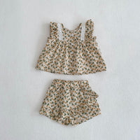 Load image into Gallery viewer, 2 Pieces Set Baby Girls Flower Print Tank Tops And Shorts Wholesale 230228502
