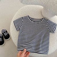 Load image into Gallery viewer, Baby Girls Striped T-Shirts And Ripped Rompers Wholesale 230228517
