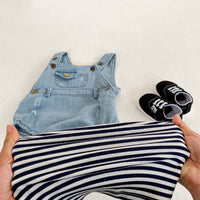 Load image into Gallery viewer, Baby Girls Striped T-Shirts And Ripped Rompers Wholesale 230228517
