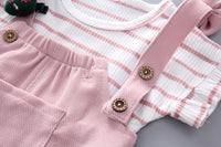 Load image into Gallery viewer, 2 Pieces Set Baby Kid Girls Striped T-Shirts And Cartoon Rompers Wholesale 23022867
