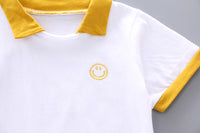 Load image into Gallery viewer, 2 Pieces Set Baby Kid Boys Expression T-Shirts And Striped Shorts Wholesale 23022871
