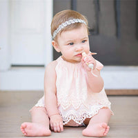 Load image into Gallery viewer, Baby Girls Solid Color Lace Rompers Wholesale 23030202
