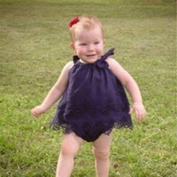Load image into Gallery viewer, Baby Girls Solid Color Lace Rompers Wholesale 23030202
