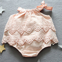 Load image into Gallery viewer, Baby Girls Solid Color Lace Rompers Wholesale 23030202

