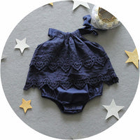 Load image into Gallery viewer, Baby Girls Solid Color Lace Rompers Wholesale 23030202
