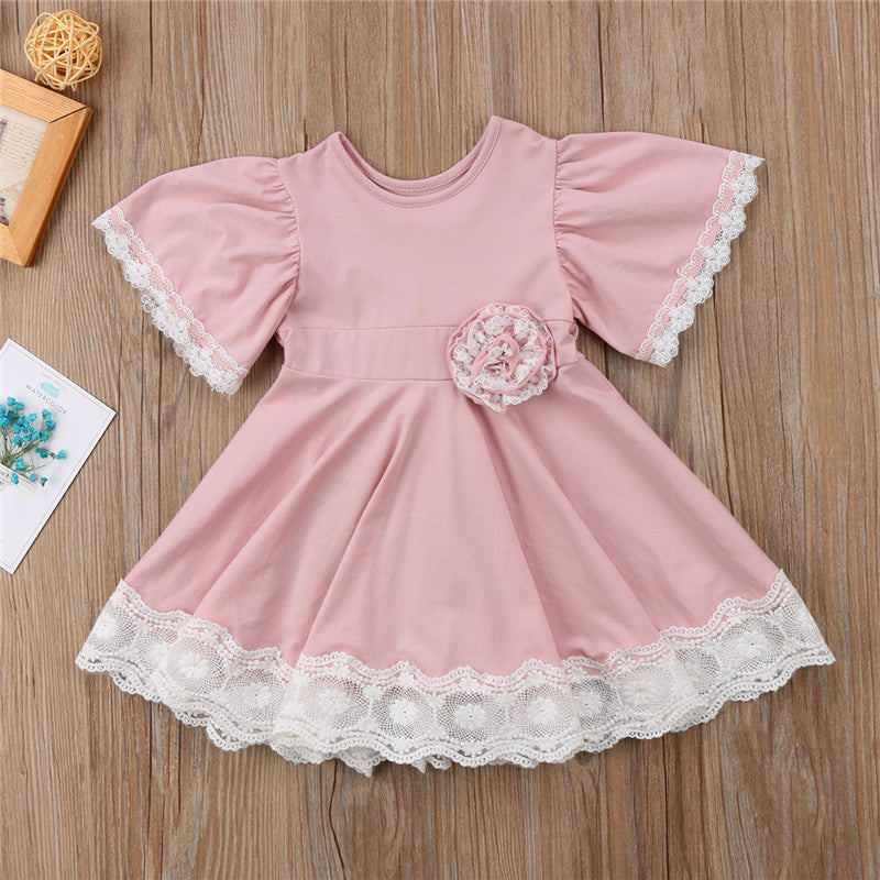 Baby Kid Girls Flower Lace Dresses Wholesale 23030210