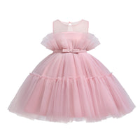 Load image into Gallery viewer, Baby Kid Girls Solid Color Bow Dressy Dresses Princess Dresses Wholesale 230302112
