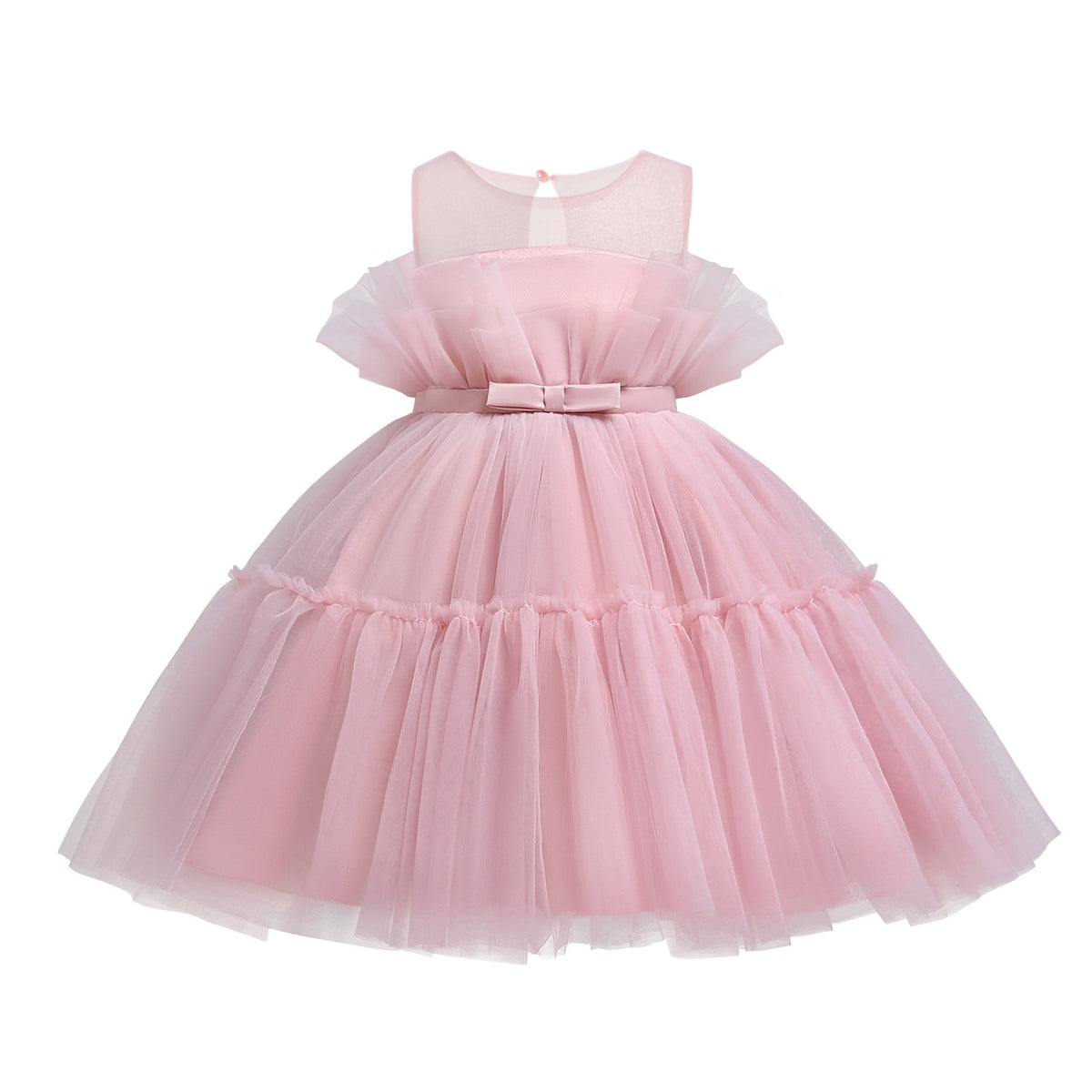 Baby Kid Girls Solid Color Bow Dressy Dresses Princess Dresses Wholesale 230302112