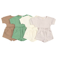 Load image into Gallery viewer, 2 Pieces Set Baby Kid Unisex Solid Color T-Shirts And Shorts Wholesale 230302166
