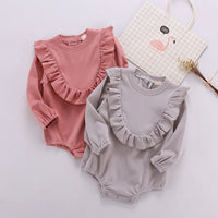 Load image into Gallery viewer, Baby Girls Solid Color Rompers Wholesale 23030219
