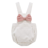 Load image into Gallery viewer, Baby Girls Solid Color Bow Rompers Wholesale 23030221
