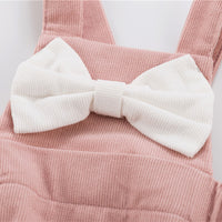 Load image into Gallery viewer, Baby Girls Solid Color Bow Rompers Wholesale 23030221
