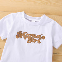 Load image into Gallery viewer, 3 Pieces Set Baby Girls Letters T-Shirts Flower Print Shorts And Bow Headwear Wholesale 230302210
