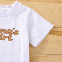 Load image into Gallery viewer, 3 Pieces Set Baby Girls Letters T-Shirts Flower Print Shorts And Bow Headwear Wholesale 230302210
