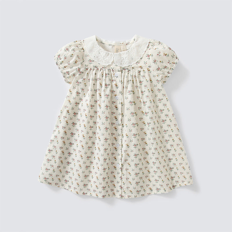 Baby Kid Girls Flower Print Dresses Wholesale 230302219