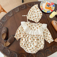 Load image into Gallery viewer, Baby Girls Flower Print Rompers Wholesale 230302248
