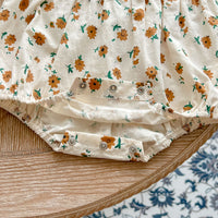 Load image into Gallery viewer, Baby Girls Flower Print Rompers Wholesale 230302248
