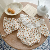 Load image into Gallery viewer, Baby Girls Flower Print Rompers Wholesale 230302248
