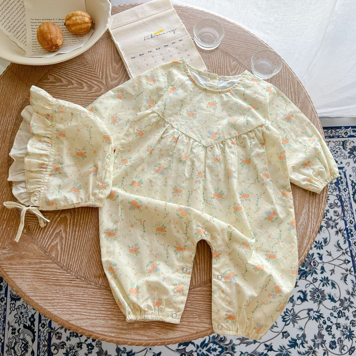 Baby Girls Flower Print Jumpsuits Wholesale 230302276