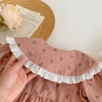 Load image into Gallery viewer, Baby Girls Flower Print Rompers Wholesale 230302292
