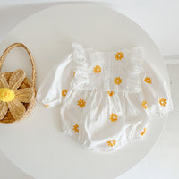 Load image into Gallery viewer, Baby Girls Flower Embroidered Rompers Wholesale 230302294
