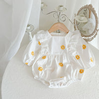 Load image into Gallery viewer, Baby Girls Flower Embroidered Rompers Wholesale 230302294
