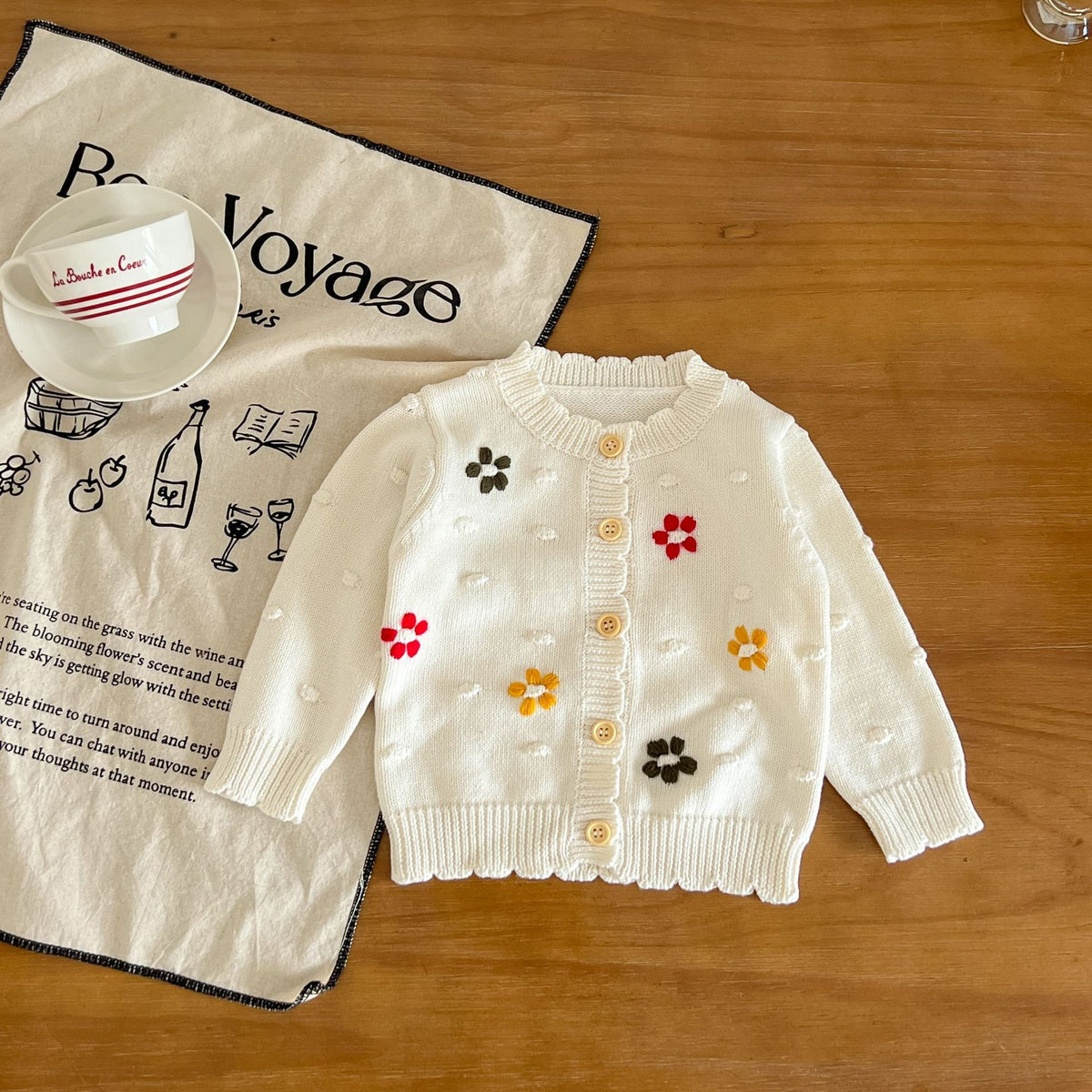 Baby Girls Flower Crochet Cardigan Wholesale 230302298