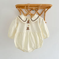 Load image into Gallery viewer, Baby Girls Cartoon Embroidered Rompers Wholesale 230302303
