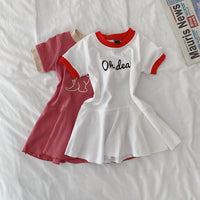 Load image into Gallery viewer, Baby Kid Girls Letters Dinosaur Print Dresses Wholesale 23030232
