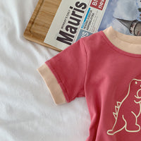Load image into Gallery viewer, Baby Kid Girls Letters Dinosaur Print Dresses Wholesale 23030232
