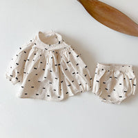 Load image into Gallery viewer, 2 Pieces Set Baby Girls Bow Print Tops And Shorts Wholesale 230302327
