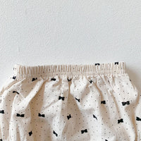 Load image into Gallery viewer, 2 Pieces Set Baby Girls Bow Print Tops And Shorts Wholesale 230302327
