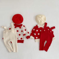 Load image into Gallery viewer, Baby Girls Polka dots Crochet Sweaters Wholesale 230302344
