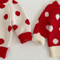 Load image into Gallery viewer, Baby Girls Polka dots Crochet Sweaters Wholesale 230302344
