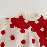 Load image into Gallery viewer, Baby Girls Polka dots Crochet Sweaters Wholesale 230302344
