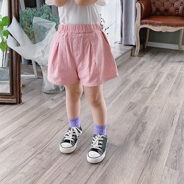 Baby Kid Girls Solid Color Shorts Wholesale 230302351