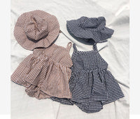 Load image into Gallery viewer, Baby Girls Checked Rompers Wholesale 23030236
