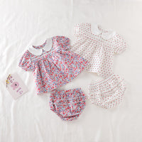 Load image into Gallery viewer, 2 Pieces Set Baby Girls Flower Fruit Print Tops And Shorts Wholesale 23030237
