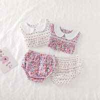 Load image into Gallery viewer, 2 Pieces Set Baby Girls Flower Fruit Print Tops And Shorts Wholesale 23030237
