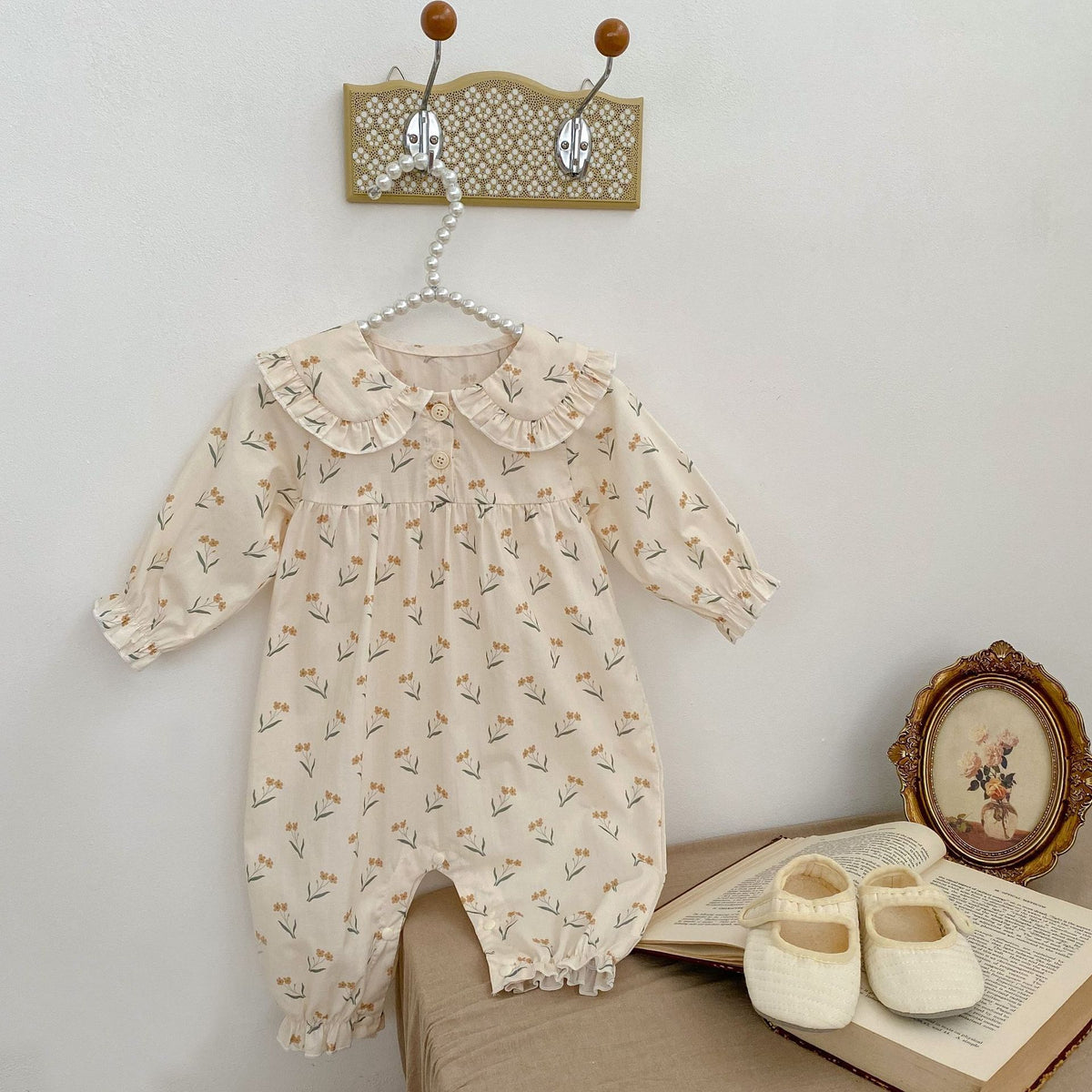 Baby Girls Flower Jumpsuits Wholesale 230302397