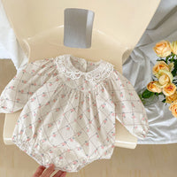 Load image into Gallery viewer, Baby Girls Flower Print Rompers Wholesale 230302407
